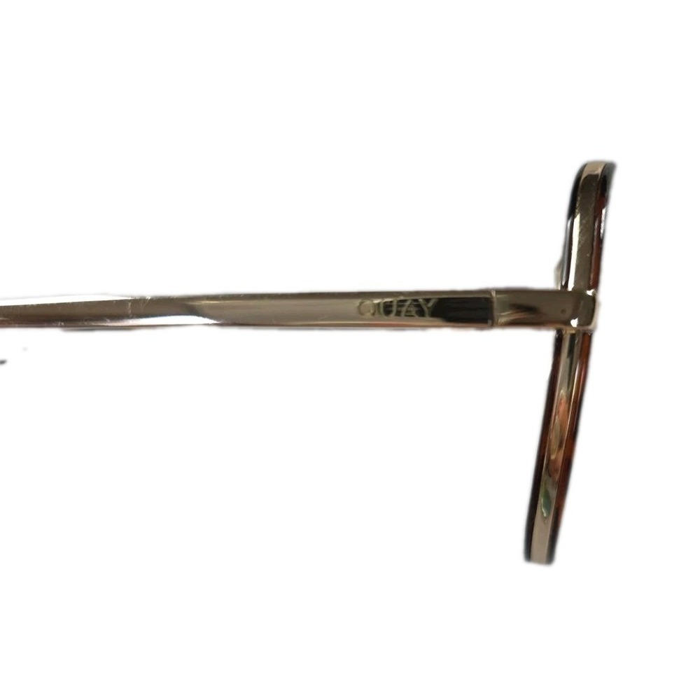 QUAY Australia "All In" Aviator Sunglasses – Tortoise Shell & Gold Frame W/ Case - Picture 8 of 16
